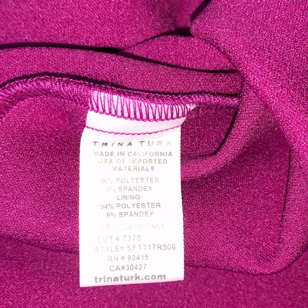 Trina Turk Purple Short Sleeve Keyhole Dress 2 - Picture 3 of 4
